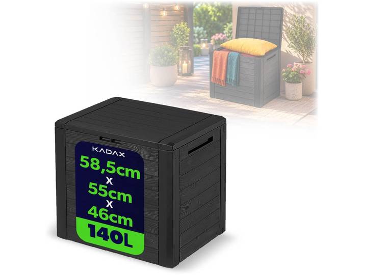 KADAX Coffre de jardin \ Grewena\ \, Coffre de jardin pour jardin et terrasse\, Coffre de jardin 140L