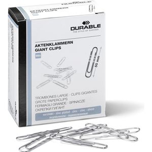 Durable Büroklammern 122625, 50mm, Aktenklammern, gewellt, verzinkt, 100 Stück