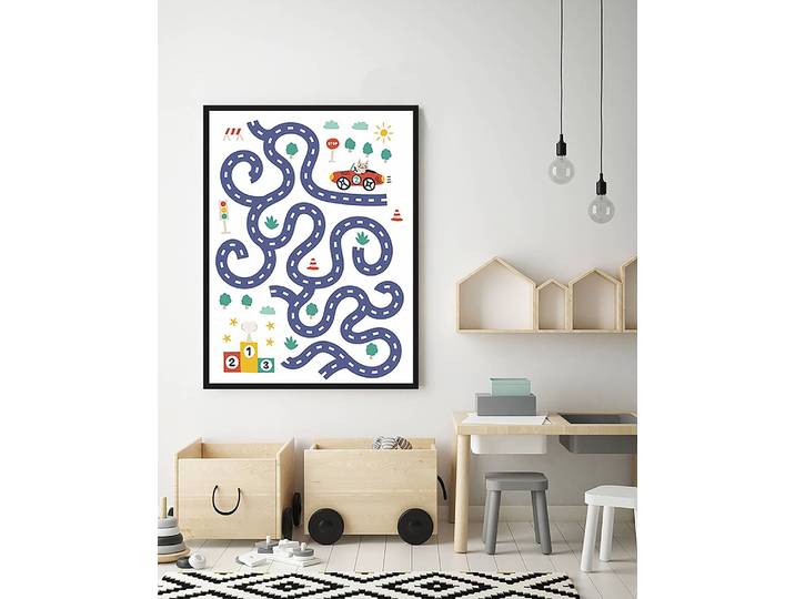 Tableau déco Car Maze 63 x 83cm Multicolore