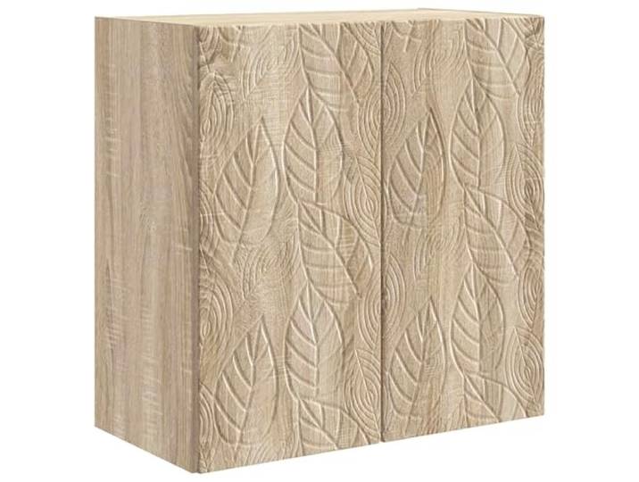 GFEROMRF Wandschrank Sonoma-Eiche 59x31x60 cm Holzwerkstoff Wandmontage, 90° Pendeltüren, Holzregale, pflegeleichte Oberfläche, vielseitig nutzbar