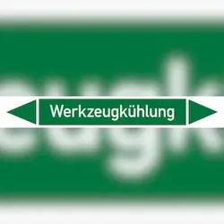 Rohrleitungskennzeichen Werkzeugkühlung - 270x37 mm Folie selbstklebend