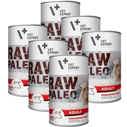 Vetexpert RAW PALEO Adult Rind 6x400g - Dose Rind