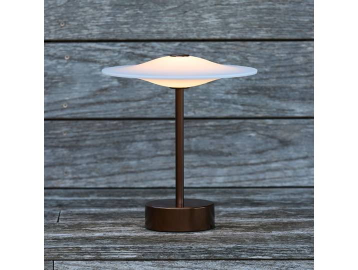 lampe à poser LED portable Sinus 22, bronze, IP44 - Piet Hein - Balcon - Design - Aluminium - À ampoule unique