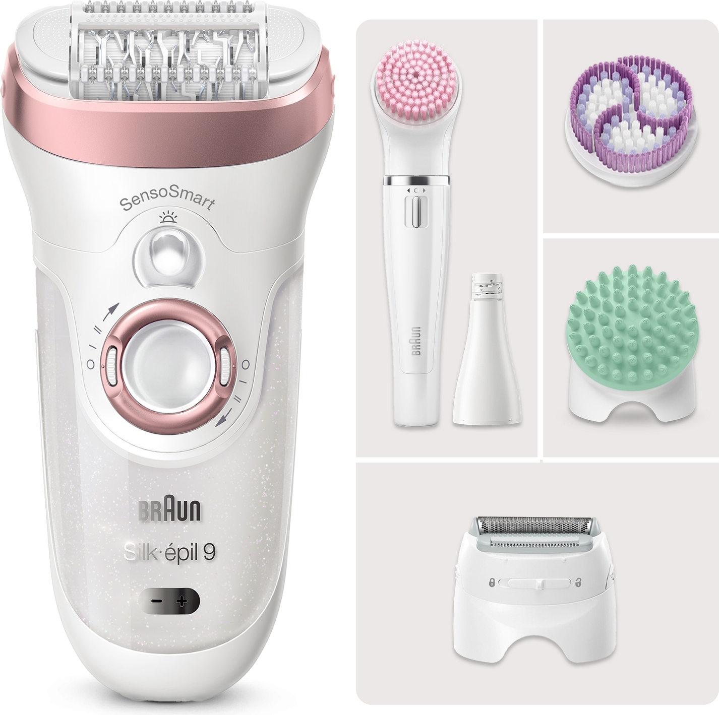 Braun Silk-épil Deluxe Beauty-Set 9-995 9-in-1 Epilierer & Reinigung für Gesicht & Körper