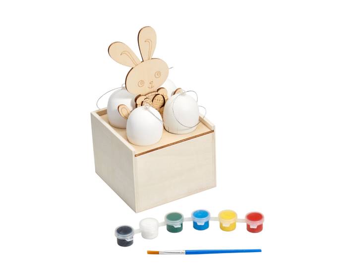 Malset Ostern Holz 12-teilig bunt