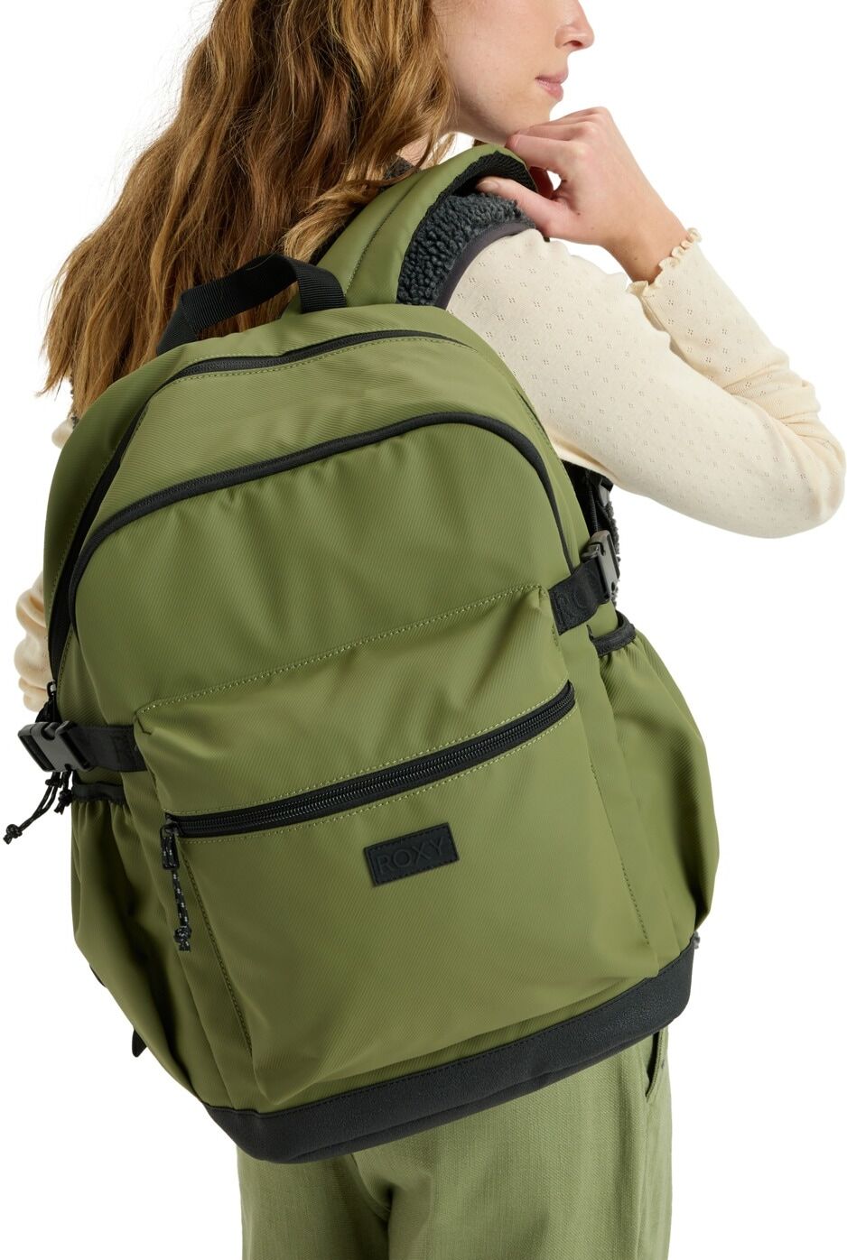Tagesrucksack ROXY "Gateline", Damen, grün (olivgrün), Kunstfaser, Rucksäcke Tagesrucksack