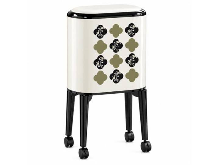 WSJJXS Rollbarer Hoher Mülleimer Ohne Bücken Druckdeckel, 360 Grad Rollen, Ohne Bücken, Küche Wohnzimmer(Style C2)