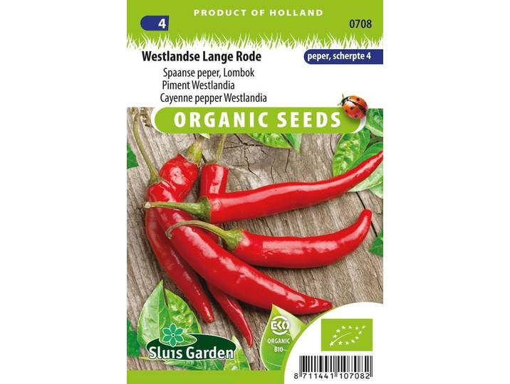 Peper Westlandse lange rode BIO zaden