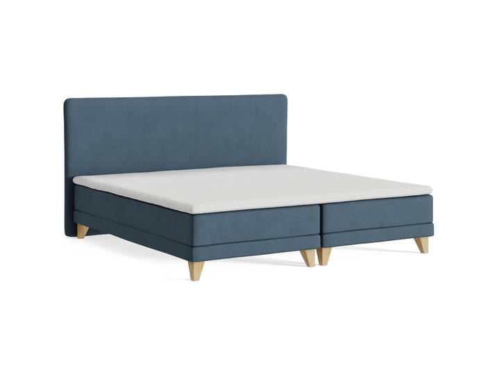 Boxspringbett President blau Stoff 200 x 200 cm - Möbel Konfigurator: Traummöbel individuell zusammenstellen