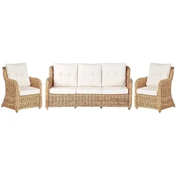 LOUNGE-SET Rattan Natürlich Alessano