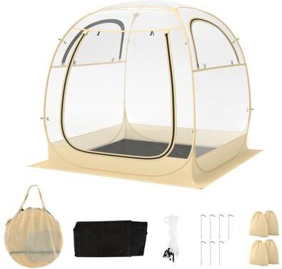 Costway Instant Pop up Sports Tent with Carrying Bag and Floor Mat for 1-2/5-6 People-M