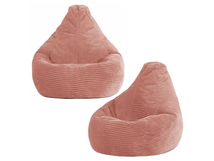 Icon Dalton Cord Sitzsack Kinder mit Füllung, 2er Pack, Rosa