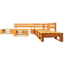 vidaXL, Gartenlounge, 6-tlg. Garten-Lounge-Set aus Paletten Holz Honigbraun