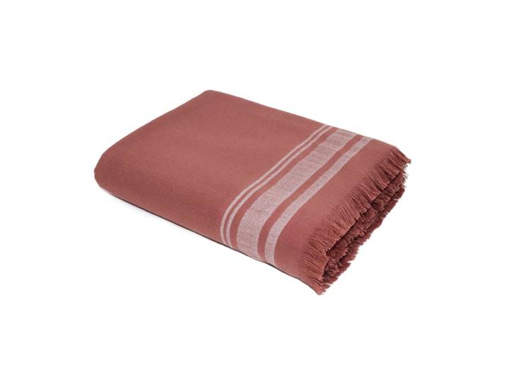 Fouta éponge xxl coton 180x200 terracotta & grège