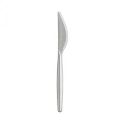 Einweg-Messer Perlmutt-Weiss 18,5cm aus Plastik (PS), 20 Stück - Mank