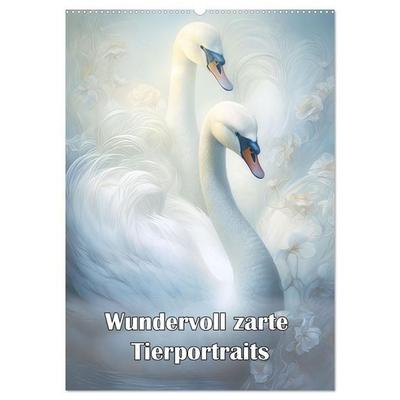 Wundervoll zarte Tierportraits (Wandkalender 2027 DIN A2 hoch), CALVENDO Monatskalender