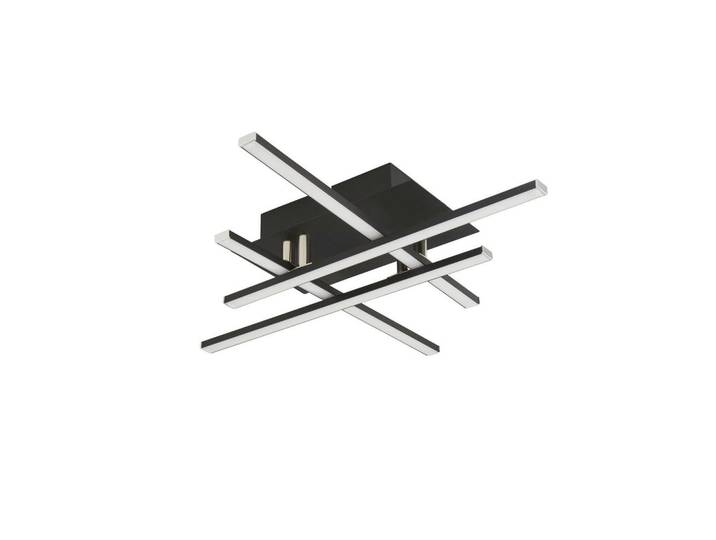 Led-Deckenleuchte Matrix, Schwarz, Weiß, Chromfarben, Metall, Kunststoff, 45.5x8.5x45.5 cm, Lampen & Leuchten, LED Beleuchtung, LED-Deckenleuchten