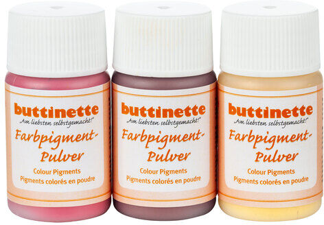 buttinette Farbpigment-Pulver, rottöne, 3x 20 ml