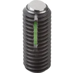 KUGELDRUCKSCHRAUBE OHNE KOPF, MIT GEWINDESICHERUNG, FORM:B KUGEL ABGEFLACHT, M06, L=10,1,