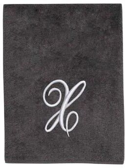Avanti Linens Avanti Granite with Silver Script Monogram Bath Towel Letter X - Bath Towel