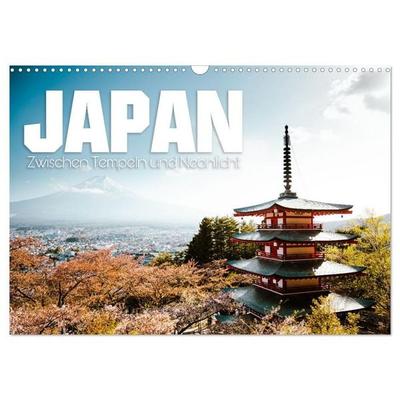 Japan - Zwischen Tempeln und Neonlicht (Wandkalender 2026 DIN A3 quer), CALVENDO Monatskalender