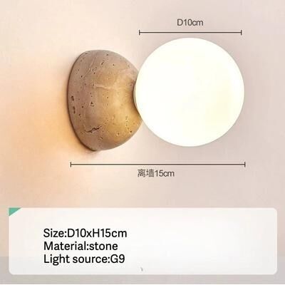 Uplift Picks Nordic Glow Travertine Stone LED Wall Sconce l natural Light