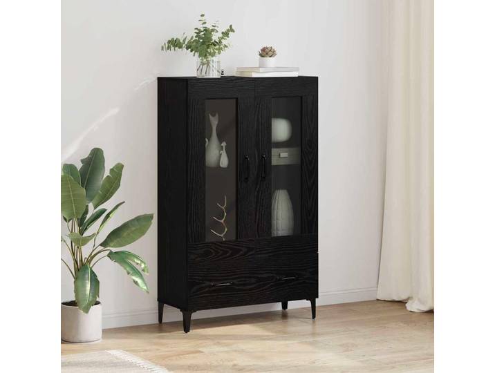 Meuble haut vidaXL\, noir\, imitation chêne\, 70 x 31 x 115 cm