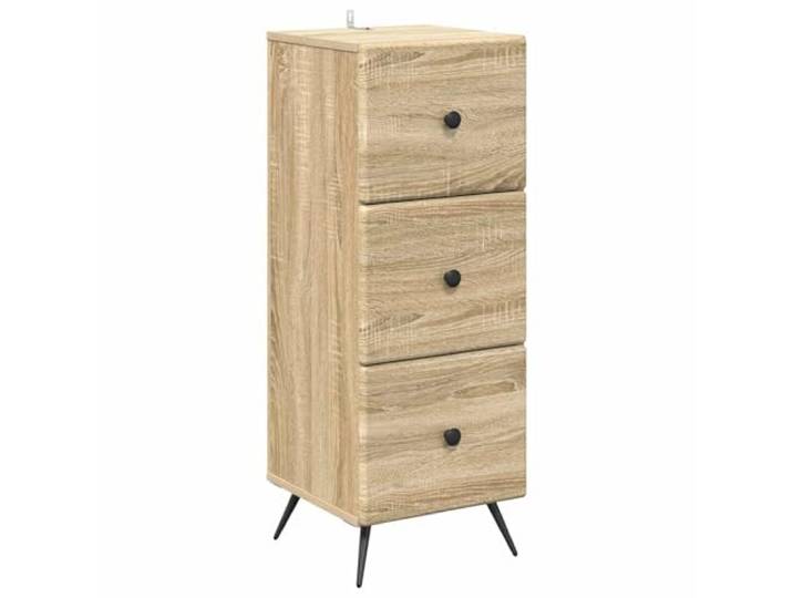 KDVXBCQJH Schubladenschrank Sonoma-Eiche 33x34,5x90 cm Holzwerkstoff Kompakter Beistellschrank mit 3 Schubladen für Büro und Schlafzimmer. Stabile Holzwerkstoff-Konstruktion bis 60 kg.