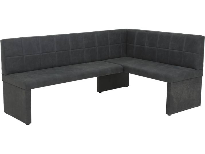 Eckbank HELA MELANIE , schwarz (vintage anthrazit, vintage anthrazit), B:200cm H:90cm T:61cm, 100% Polyester, Sitzbänke, Eckbank, Vintage Optik