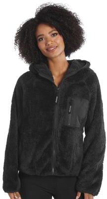 Masseys Women's Zip-Up Sherpa Casual in Black, Size 5X, Polyester
