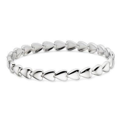 Edelstahlarmband "Schmuck Geschenk Armband mit Herzen", silber (edelstahlfarben), ANISTON JEWELRY & WATCHES, Armbänder, Damen, 19cm, Edelstahl, Edelstahlarmband