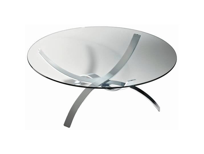Novel Couchtisch, Chrom, Metall, Glas, rund, 105x45x105 cm, Wohnzimmer, Wohnzimmertische, Couchtische, Couchtische Glas