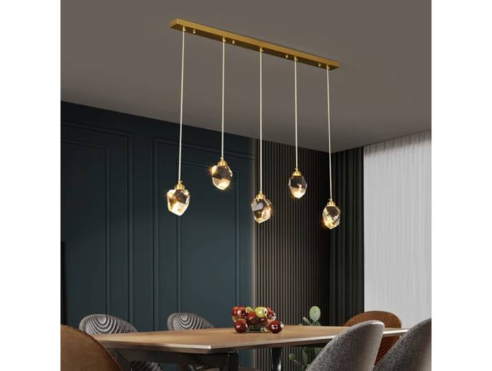 Plafond suspension lampe décoration de la maison salon moderne plafond Lustre LED cristal nordique lumière chambre Lustre éclairage lampe