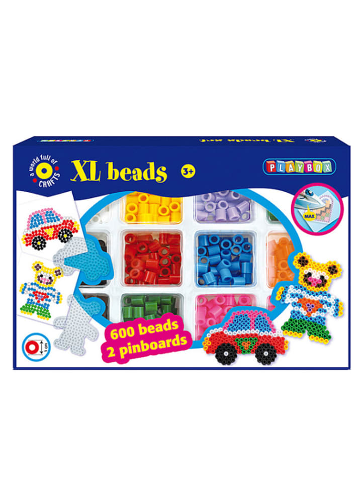 Playbox 600tlg. XL-Bügelperlenset "Auto & Bär" - ab 3 Jahren - onesize