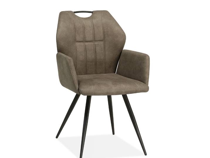 2er Set Maxfurn Puck Dining Stuhl mit Armlehne Metall/Zorro Stoff
