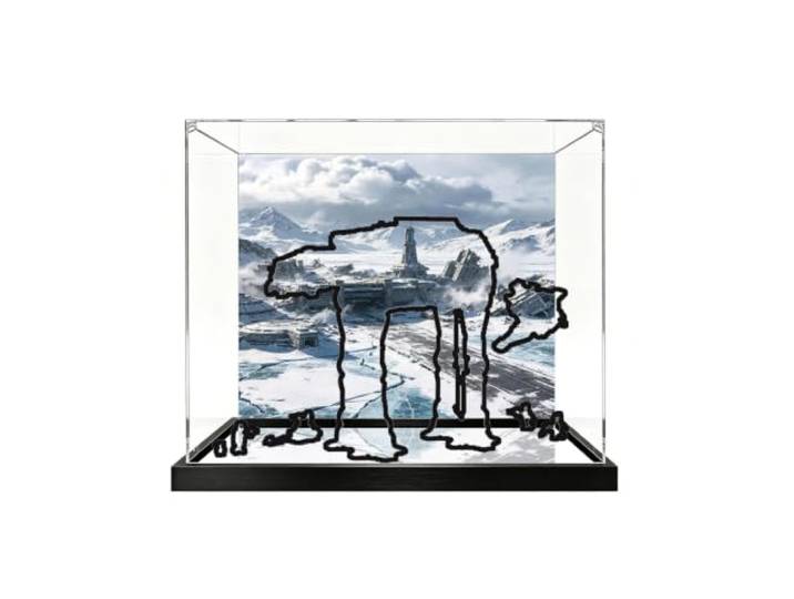Transparente Acryl-Vitrine für Lego 75454 Modell (Spiegelsockel + Hintergrund A)
