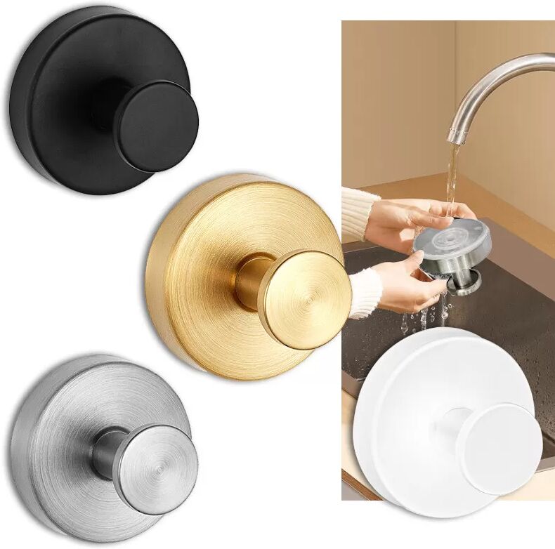 INF Wandhaken mit Saugstopfen, 4er-Pack Schwarz