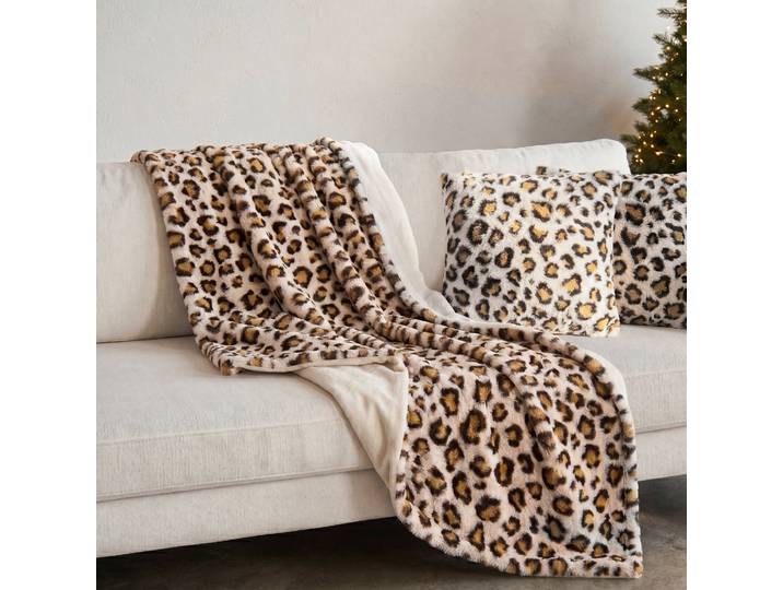 Plaid cocooning imprimé léopard - Blancheporte