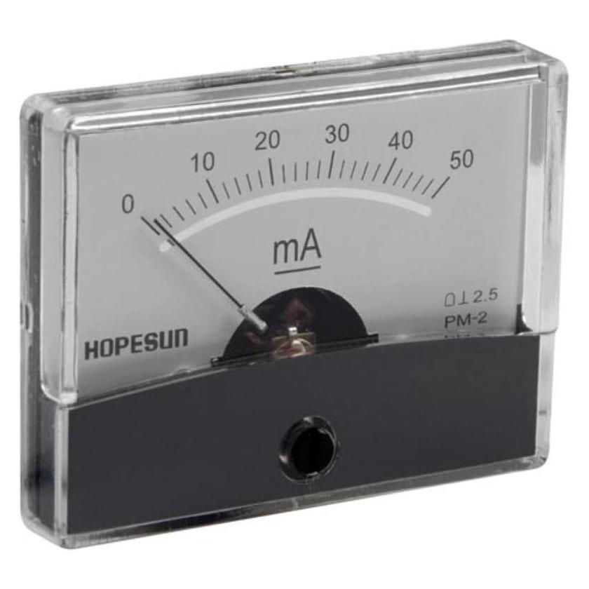 Hopesun ANALOGES EINBAU-STROMMESSGERÄT 50 mA DC / 60 x 47 mm (AIM6050)
