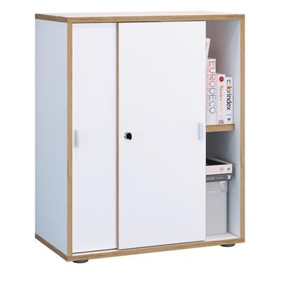 Aktenschrank VCM "Büroschrank Aktenschrank Schiebetüren Salia 2fach", weiß, B:60cm T:37cm, Obermaterial: 100% Holz Wood., Schränke