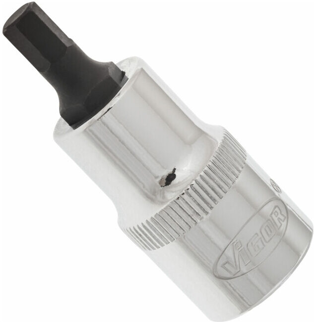 VIGOR Embout tournevis hexagonal creux V2102 carré creux 12,5 mm (1/2 pouce) profil hexagonal intérieur 6 (V2102)