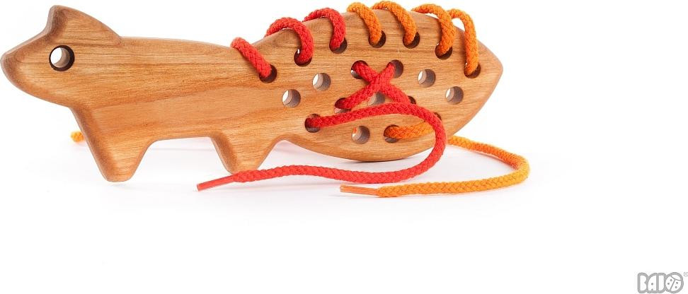 Bajo Laces Fox - Leerzaam kartonnen spel met een veelkleurige vos