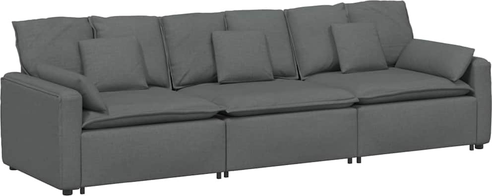 Modulares Sofa mit Kissen Dunkelgrau