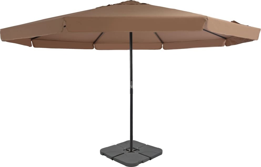 The Living Store Sonnenschirm mit Schirmständer Taupe