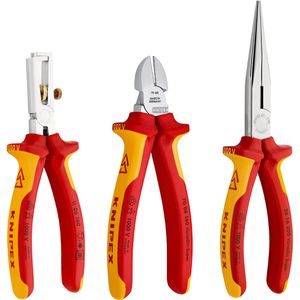 Knipex Zangenset 00 31 30 BK V03, Elektro-Set, 3 Zangen, 160 - 200 mm, VDE isoliert