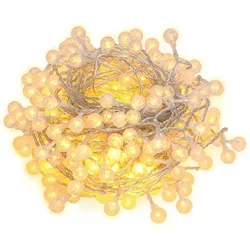 vidaXL Lichterkette Kugeln 20 m 200 LED Warmweiß 8 Funktionen