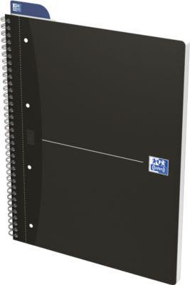Oxford Office-Collegeblock, DIN A4+, 70 Blatt kariert, 5er Pack, schwarz