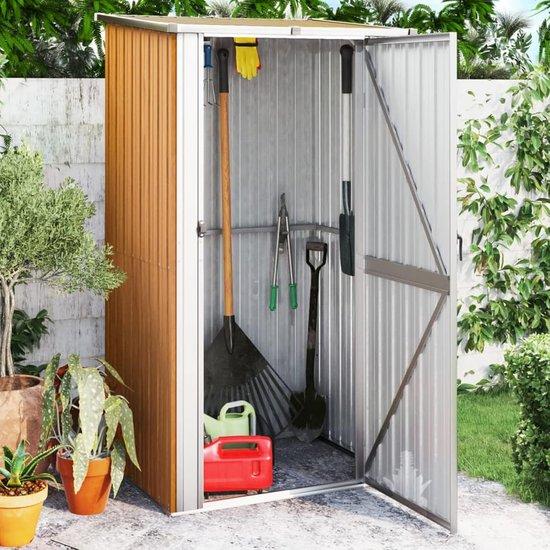 Famanu Gartenhaus - Robuste Aufbewahrungslösung mit abschließbarer Tür - 118x97x209 cm - Braun
