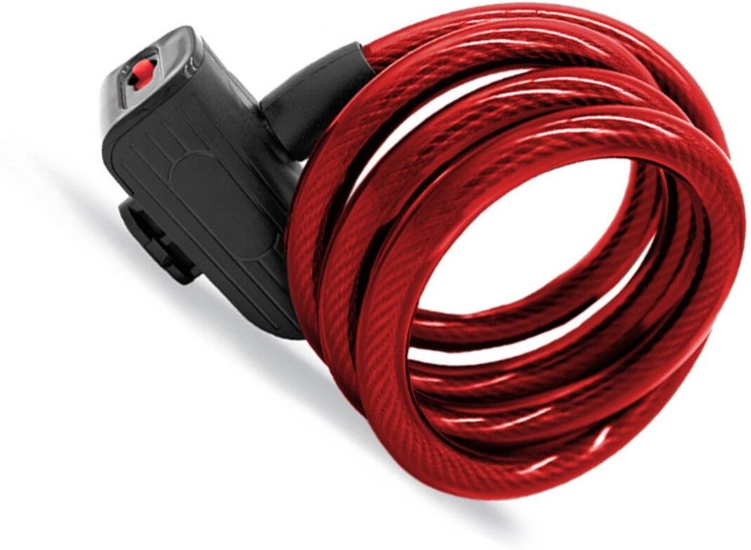 INF Leaf Key Kabelschloss – ABS PVC Gehäuse mit Stahlseil und Blatt-Schließzylinder, kompatibel mit Elektro-Tretrollern, Rot