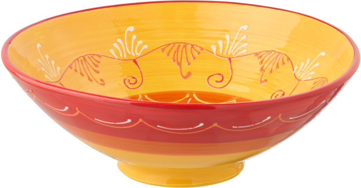 J-Line keramieken schaal Lebrillo oranje/rood